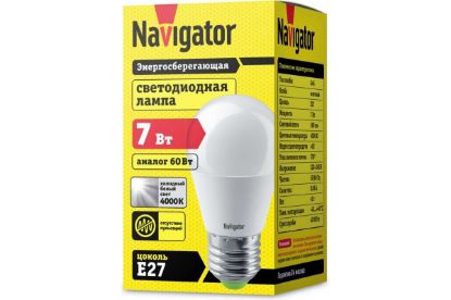 Изображение Лампа/ Navigator 94 469 NLL-G45-7-230-4K-E27