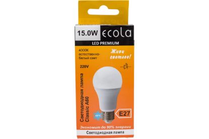 Изображение Лампа светодиодная Ecola classic LED Premium 15,0W A60 220-240V E27 4000K