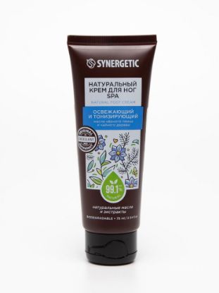 Изображение SYNERGETIC натуральный крем для ног SPA освежающий и тонизирующий 75мл