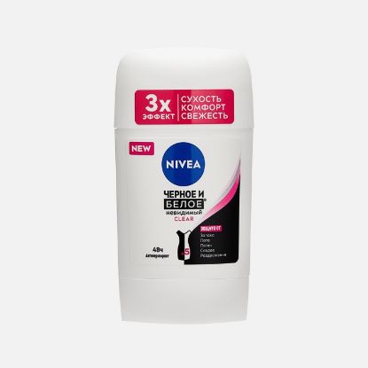 Изображение NIVEA  Антиперспирант для тела стик"Чёрное и белое. Невидимый Clear " 50 мл