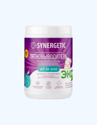 Изображение SYNERGETIC Пятновыводитель отбеливатель очиститель 900г