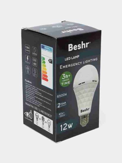 Изображение BESHR LED LAMPA 6500К 12W Emergency (заряд 3ч+)