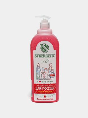 Изображение Средство биоразлагаемое для мытья посуды, детских игрушек SYNERGETIC с ароматом граната, 1л