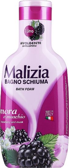 Изображение Пена для ванны с ароматом еживики и мускуса MALIZIA FAMIGLIA BATH FOAM BLACKBARRY AND MUSK 1L