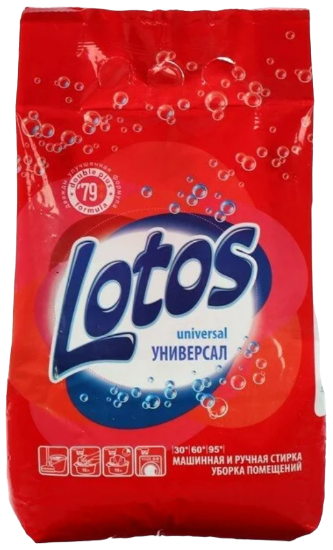 Изображение Стиральный порошок Лотос Универсал Красный 2,4кг. (п/э пакет) / 5