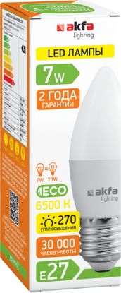 Изображение Akfa Candle matoviy 7W E14 6500K