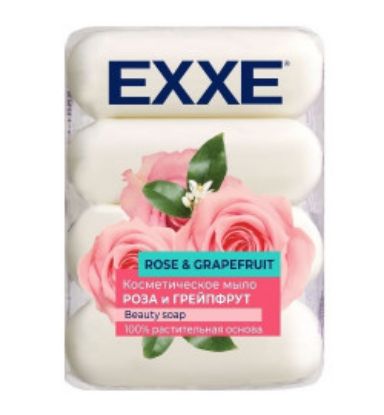Изображение EXXE Косметическое мыло "Роза и грейпфрут" 4*70г ЭКОПАК