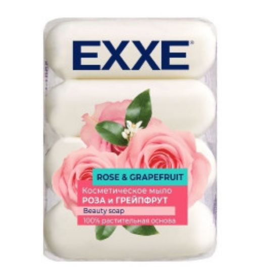 Изображение EXXE Косметическое мыло "Роза и грейпфрут" 4*70г ЭКОПАК