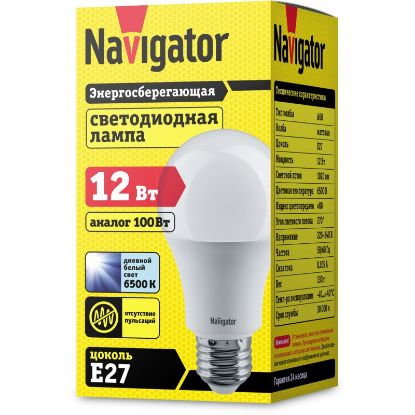 Изображение Лампа/ Navigator 61 238 NLL-A60-12-230-6.5K-E27