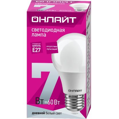Изображение Лампа/ ОНЛАЙТ 61 139 OLL-A60-7-230-6.5K-E27
