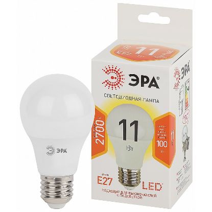 Изображение Лампа LED A60-11W-827-E27 груша, 100Вт.теплый