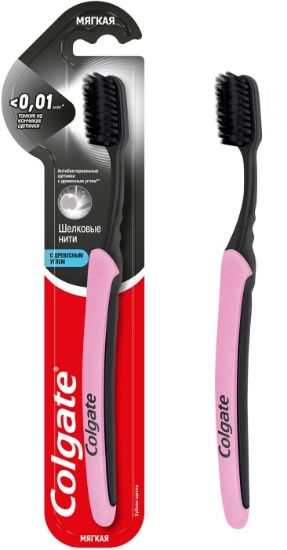 Изображение COLGATE зубная щётка Шёлковые нити древесный уголь