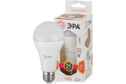 Изображение Лампы СВЕТОДИОДНЫЕ СТАНДАРТ LED A65-21W-827-E27 ЭРА (диод, груша, 21Вт, тепл, E27)