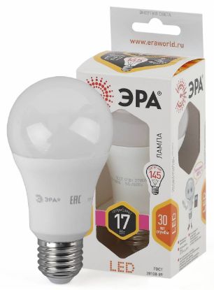 Изображение Лампы СВЕТОДИОДНЫЕ СТАНДАРТ LED A60-17W-827-E27 ЭРА (диод, груша, 17Вт, тепл, E27)