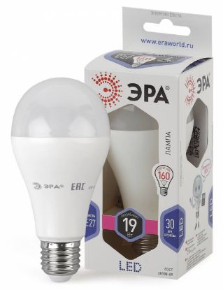 Изображение Лампы СВЕТОДИОДНЫЕ СТАНДАРТ LED A65-19W-860-E27 ЭРА (диод, груша, 19Вт, хол, E27)