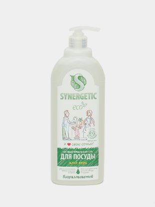 Изображение SYNERGETIC Средство для мытья посуды алоэ вера1 л