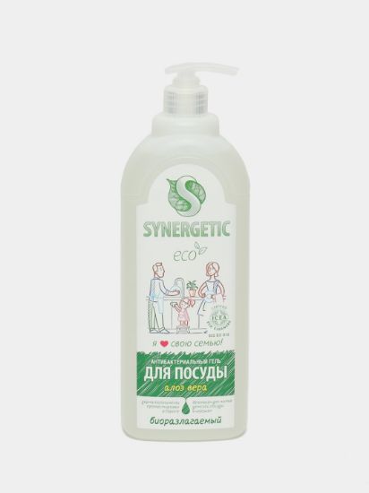 Изображение SYNERGETIC Средство для мытья посуды алоэ вера1 л