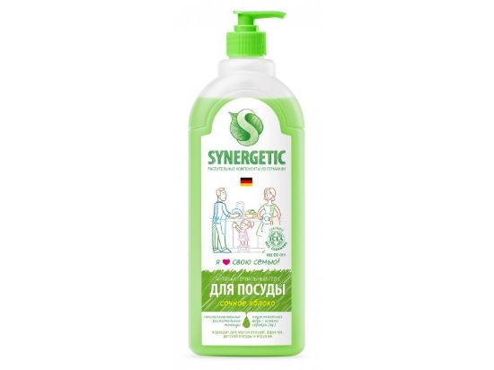Изображение SYNERGETIC Средство для мытья посуды сочное яблоко1 л