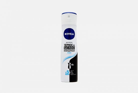 Изображение NIVEA спрей для женщин чёрное и белое  PURE 150 мл
