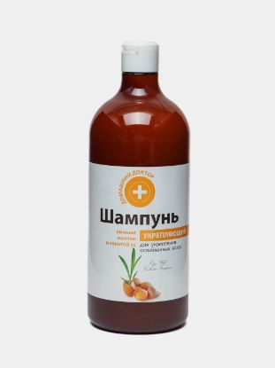 Изображение "Домашний Доктор" Шампунь "Укрепляющий "Яичные желтки и золотой ус", 1000 мл