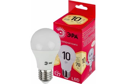 Изображение ЭРА лампа LED A60-10W-827-E27 2700K