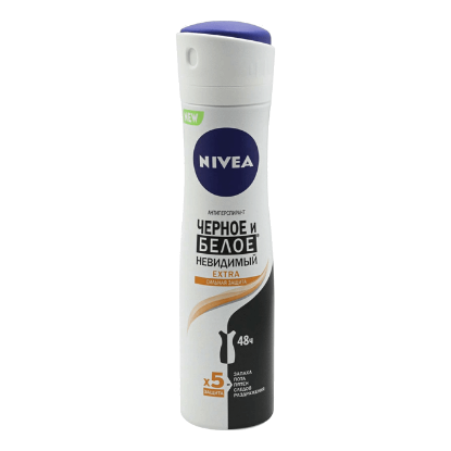 Изображение NIVEA спрей для женщин черное и белое Невидимый EXTRA 150мл