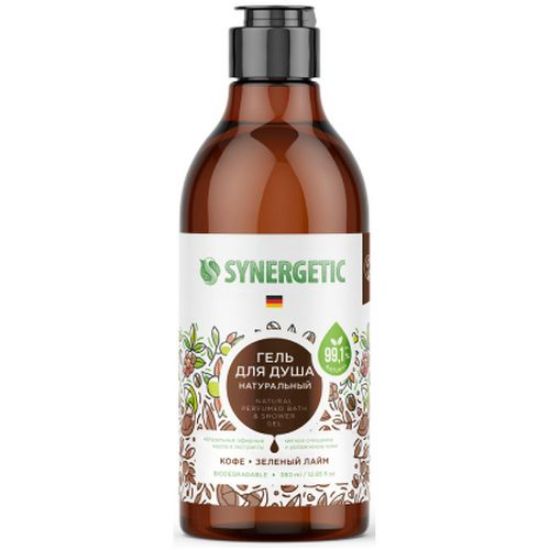 Изображение SYNERGETIC натуральный гель для душа кофе и зеленый лайм 0,38 л
