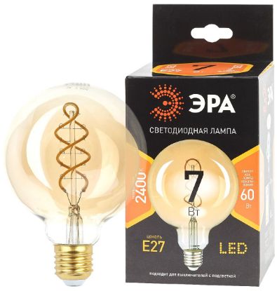 Изображение ЭРА лампа шар F-LED  7W E27 2400K G95