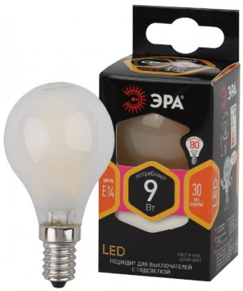 Изображение ЭРА лампа F-LED P45 9W E14 2700K