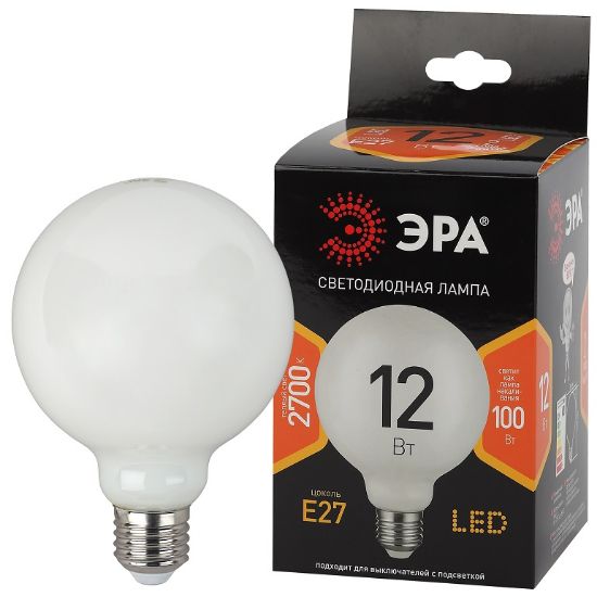 Изображение ЭРА лампа F-LED G95 12W E27 2700K шар D95