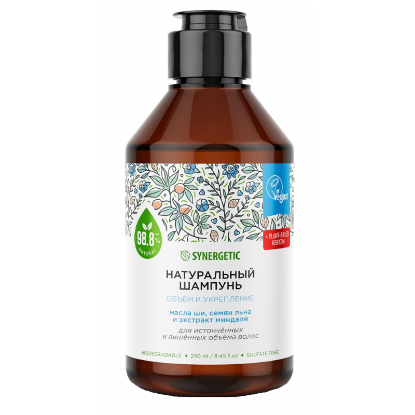 Изображение SYNERGETIC Натуральный шампунь PLANT BASED KERATIN0.75л