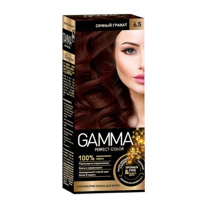 Изображение Стойкая крем-краска для волос GAMMA PERFECT COLOR тон 6,5 Сочный гранат