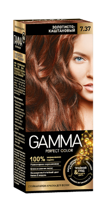 Изображение Стойкая крем-краска для волос GAMMA PERFECT COLOR тон 7.37 Золотисто-каштановый
