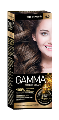 Изображение Стойкая крем-краска для волос GAMMA PERFECT COLOR тон 6.0 Темно-русый