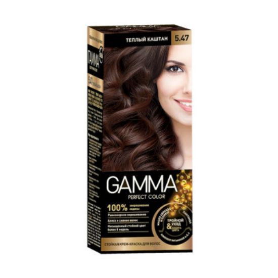 Изображение GAMMA PERFECT COLOR Краска для волос тон 5,47 Теплый каштан