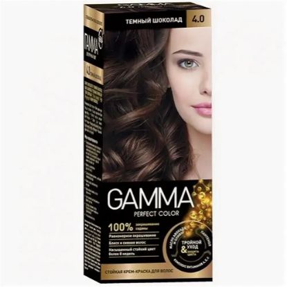 Изображение GAMMA PERFECT COLOR Краска для волос тон 4,0 Темный шоколад