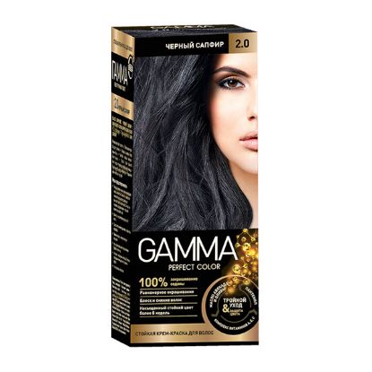 Изображение GAMMA PERFECT COLOR Краска для волос тон 2,0 Черный сапфир