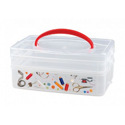 Изображение КОРОБКА УНИВЕРСАЛЬНАЯ С РУЧКОЙ И ДЕКОРОМ "MULTI BOX" 2 СЕКЦИИ, 245Х160Х105 ММ, (1Л+2Л)