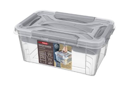 Изображение Ящик универсальный с замками и вставкой органайзером Grand Box 290x190x124мм 4,2л 433224130