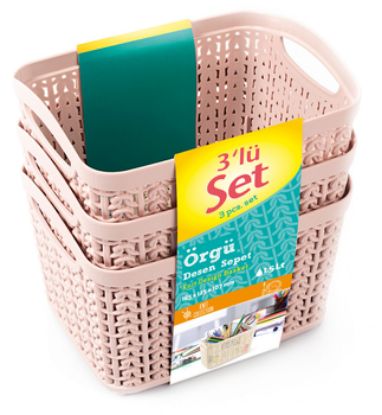 Изображение UCSAN PLASTIK набор корзин 3PCS 1.5 л M-3926