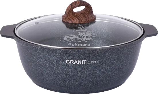 Изображение KUKMARA Кастрюля жаровня 4л со стек.крышкой линия