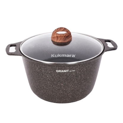 Изображение KUKMARA Кастрюля 8л со стеклянной крышкой GRANIT ULTRA (original)