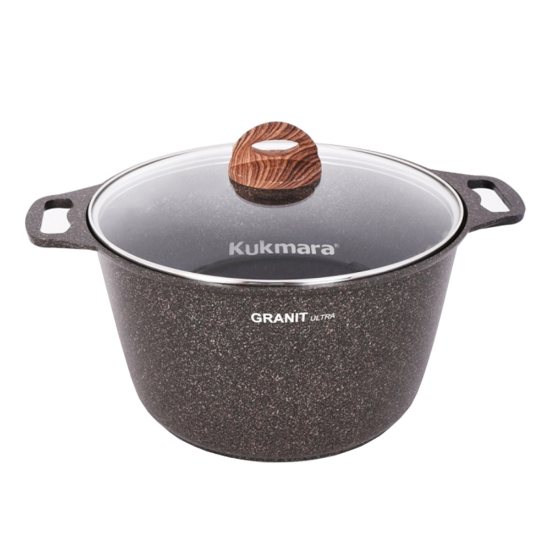Изображение KUKMARA Кастрюля 8л со стеклянной крышкой GRANIT ULTRA (original)