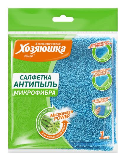 Изображение ХОЗЯЮШКА Мила салфетка АНТИПЫЛ 30830см 1 шт 04035