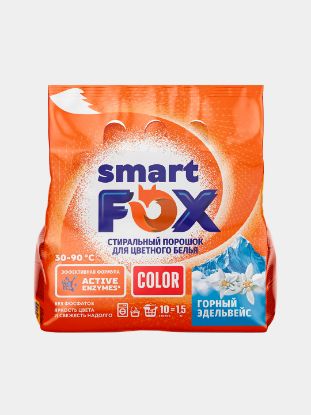 Изображение Порошок для стирки SMART FOX COLOR Горный эдельвейс, 1,5кг