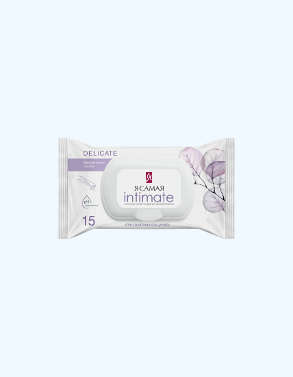 Изображение Я САМАЯ Влажные салфетки для интимной гигиены АЛОЭ pocket-pack 15шт КК/36