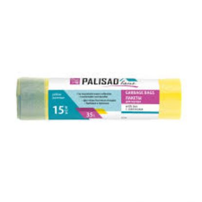 Изображение Пакеты для мусора с завязками 35 л x 15 шт. желтые, Home// Palisad