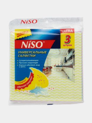 Изображение Салфетка NISO универсальные 3 шт 38X37