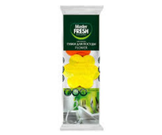 Изображение MF Губки д/посуды FLOWER, 3 шт. КРУПНОПОРИСТЫЙ поролон