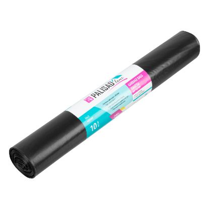 Изображение Пакеты для мусора 240 л x 10 шт. пвд особопрочные черные, длинный ролик, Home// Palisad